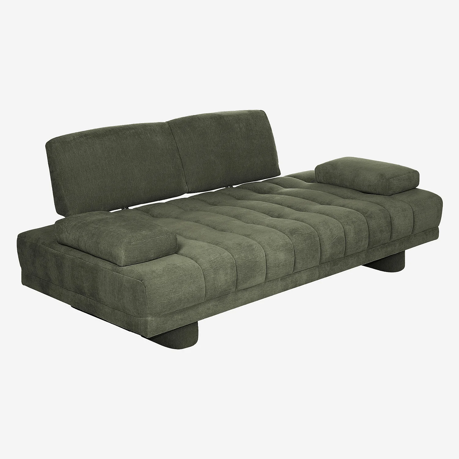 Driezitsbank van stof met verstelbare voor-achter rugleuning - Khaki groen - 15