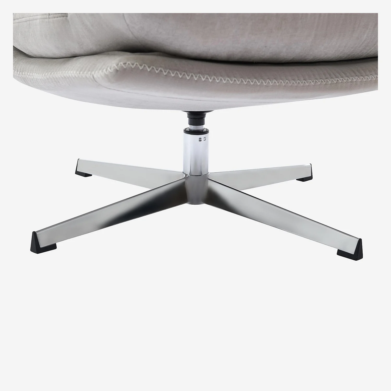 Zwenkbare fauteuil met voetenbank van stof en verchroomd metaal - Poolgrijs - 6