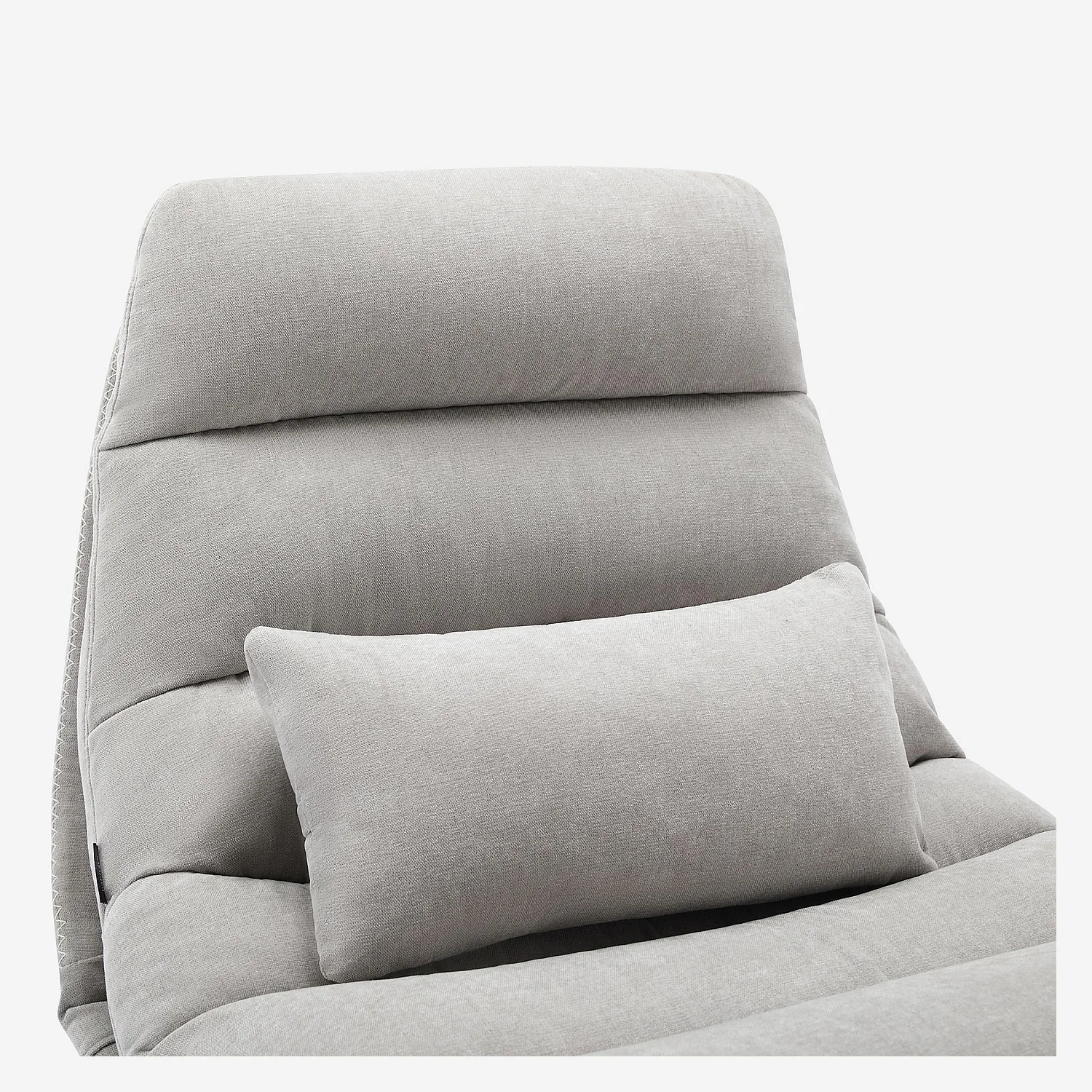 Fauteuil pivotant avec repose-pieds en tissu et métal chromé - Gris polaire - 3