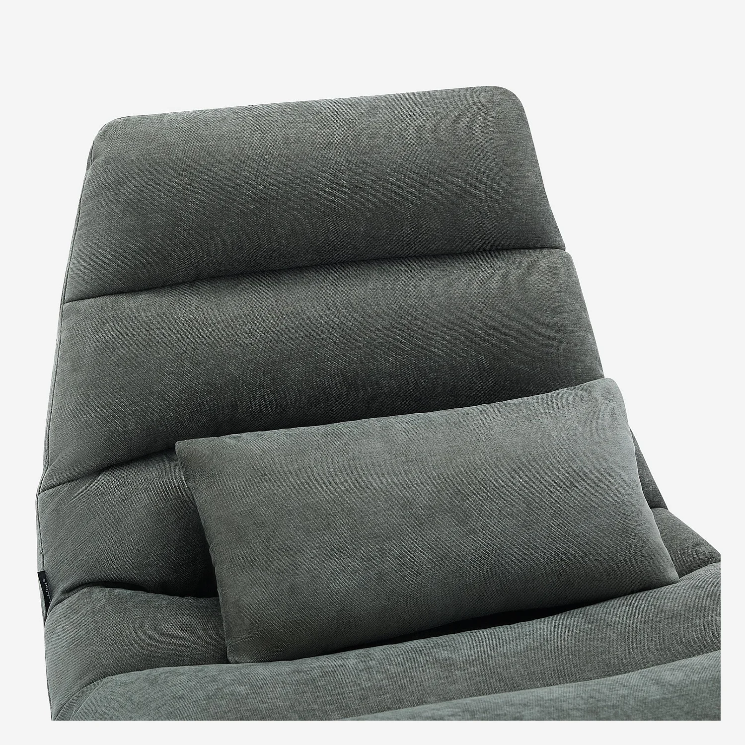 Fauteuil pivotant avec repose-pieds en tissu et métal chromé - Vert sapin - 3