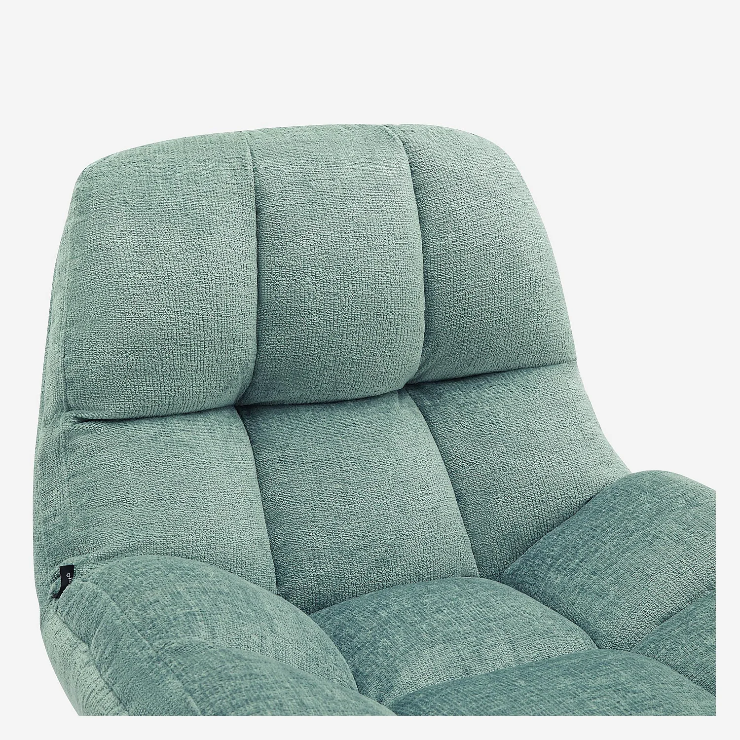 Fauteuil pivotant en tissu chenille et métal chromé - Bleu ciel - 4