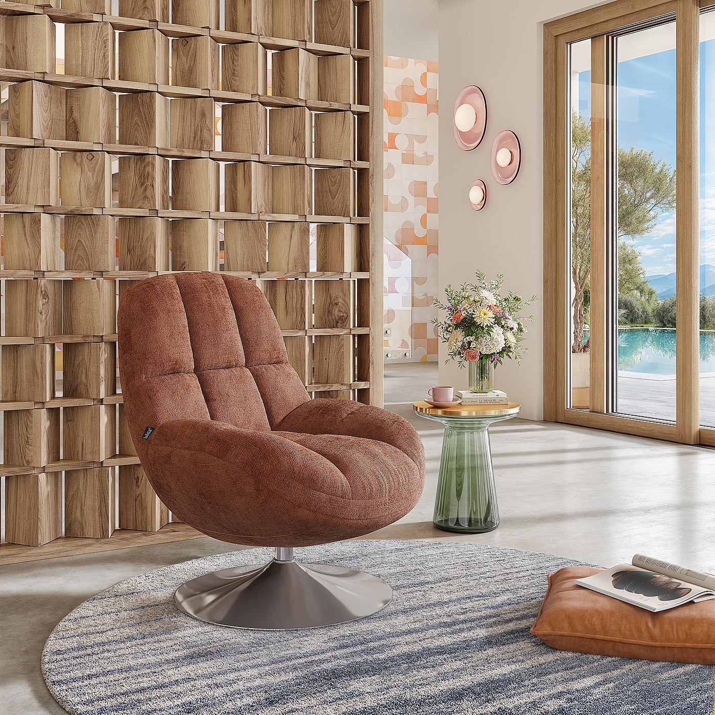 mogliano-fauteuil-pivotant-en-tissu-chenille-et-m-tal-chrom-terracotta