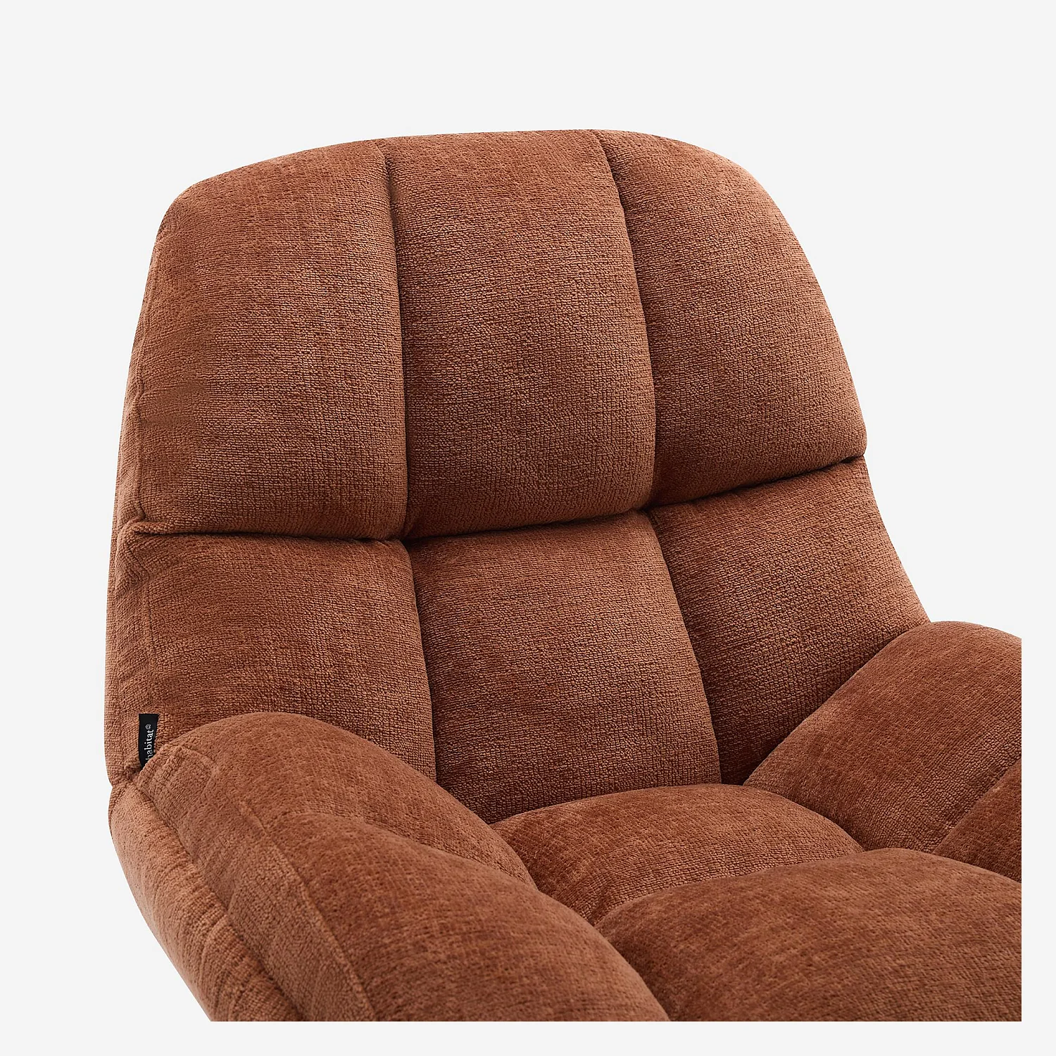 Fauteuil pivotant en tissu chenille et métal chromé - Terracotta - 4