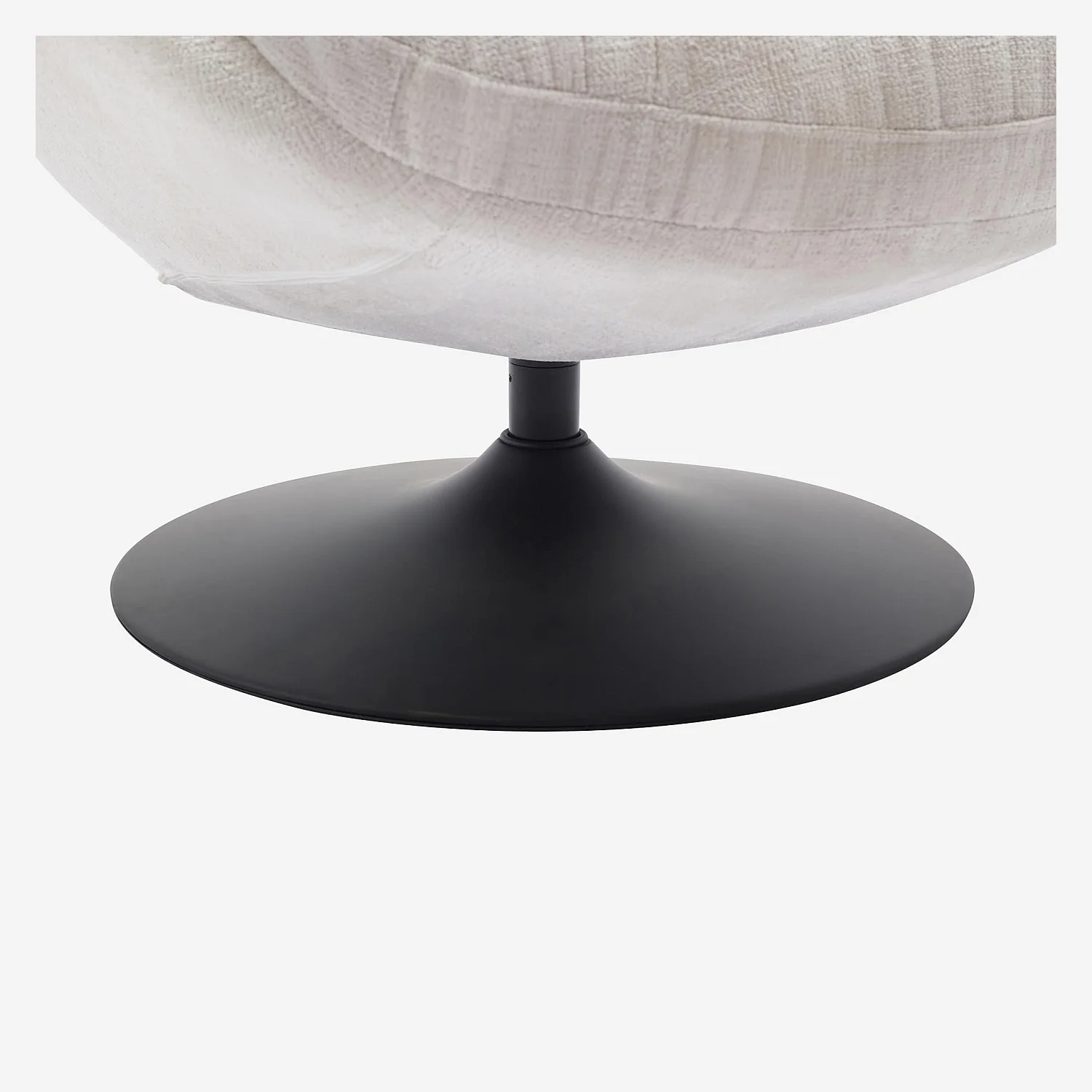 Fauteuil pivotant en tissu chenille et métal mat - Crème et noir - 5