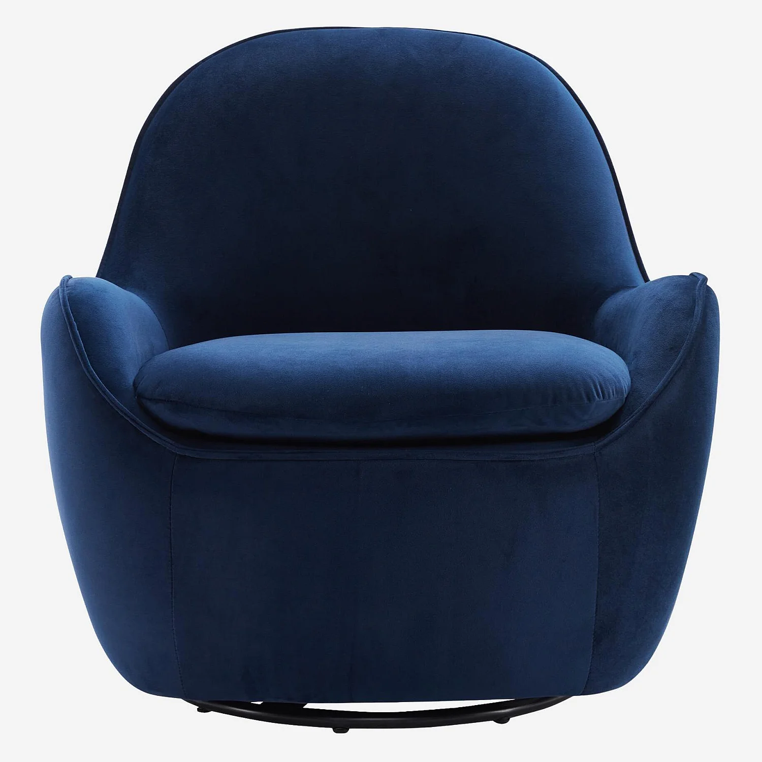 Fauteuil pivotant en velours - Bleu roi - 2