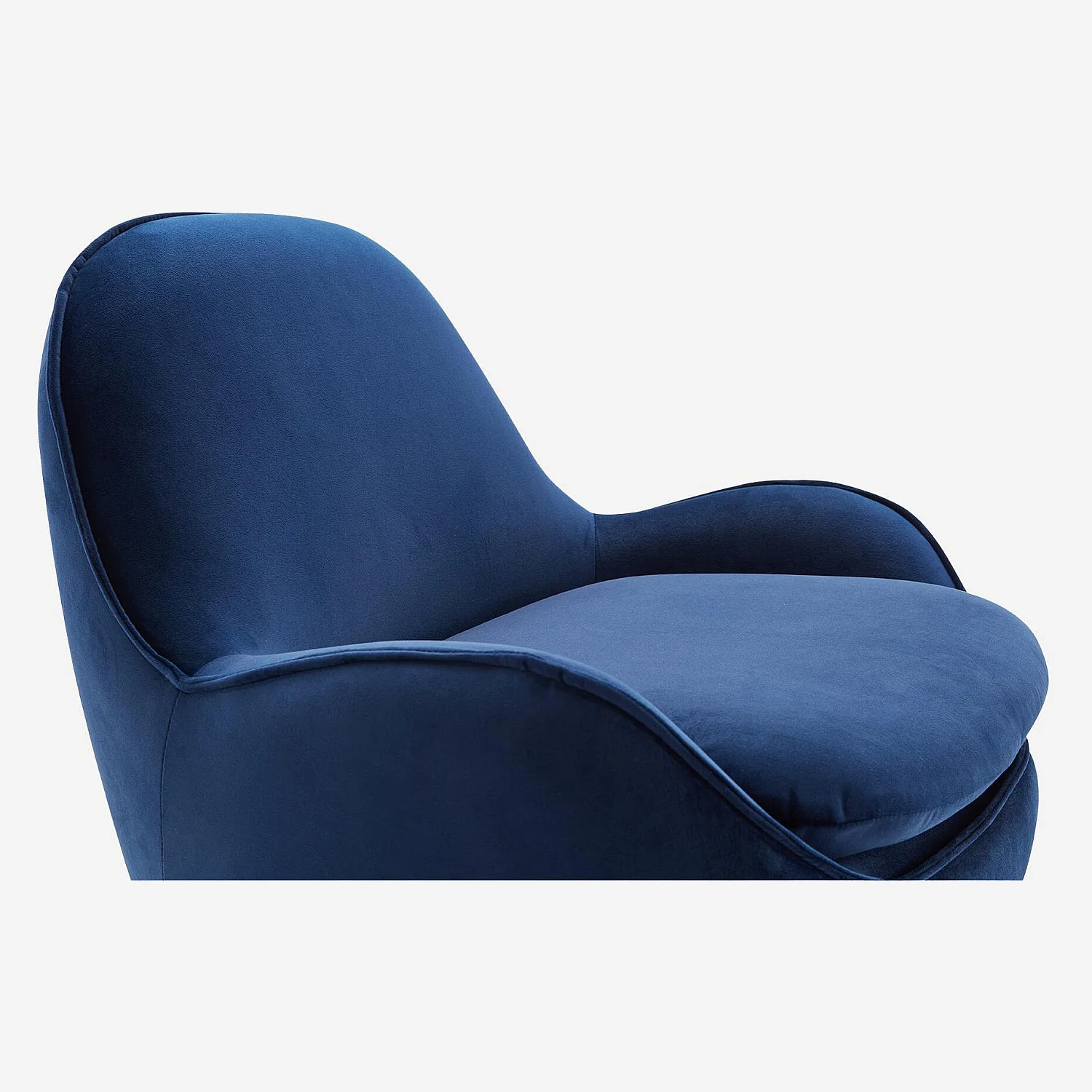 Fauteuil pivotant en velours - Bleu roi - 4