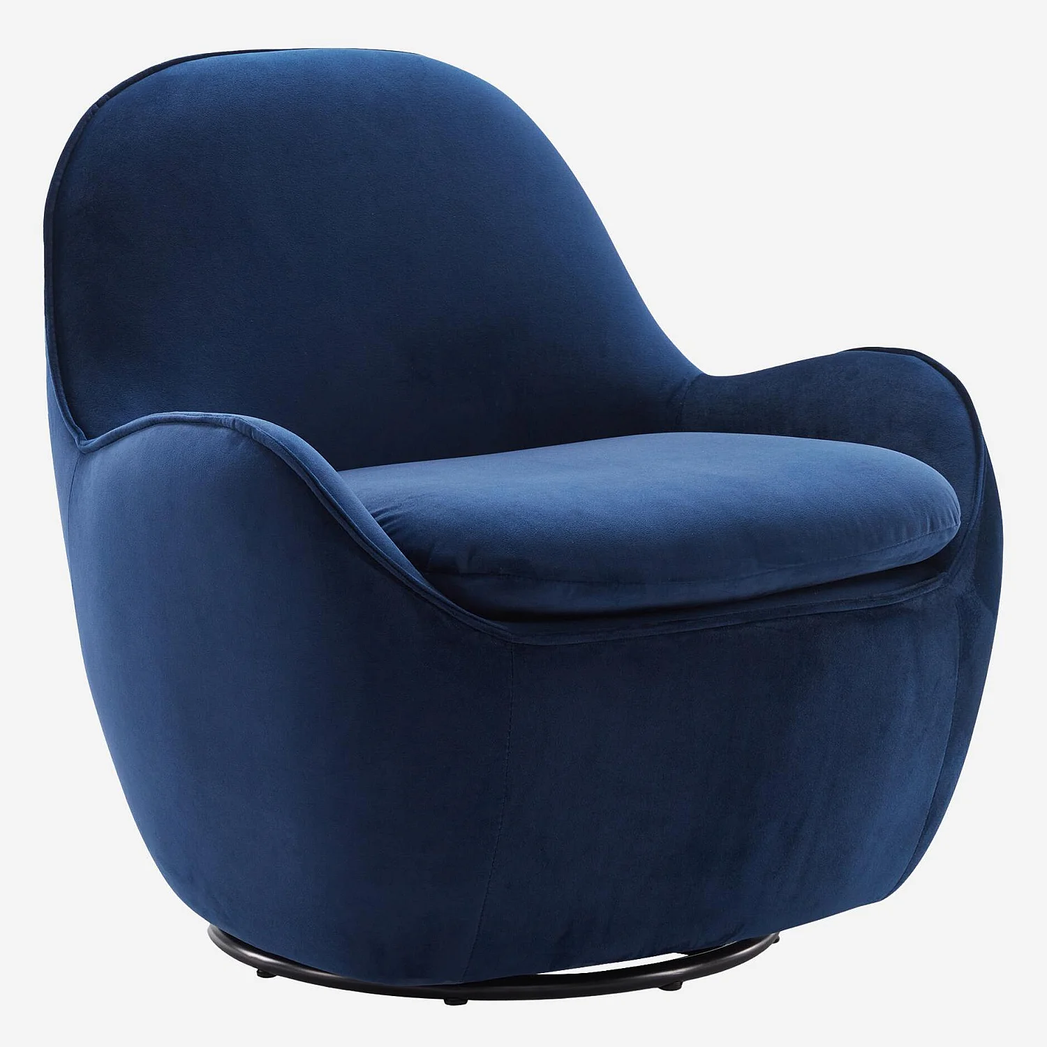 Fauteuil pivotant en velours - Bleu roi - 6