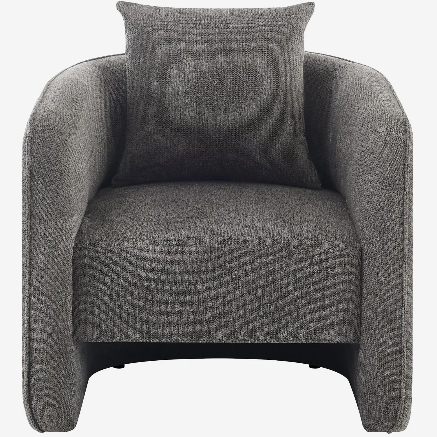 Fauteuil en tissu chenille - Gris anthracite