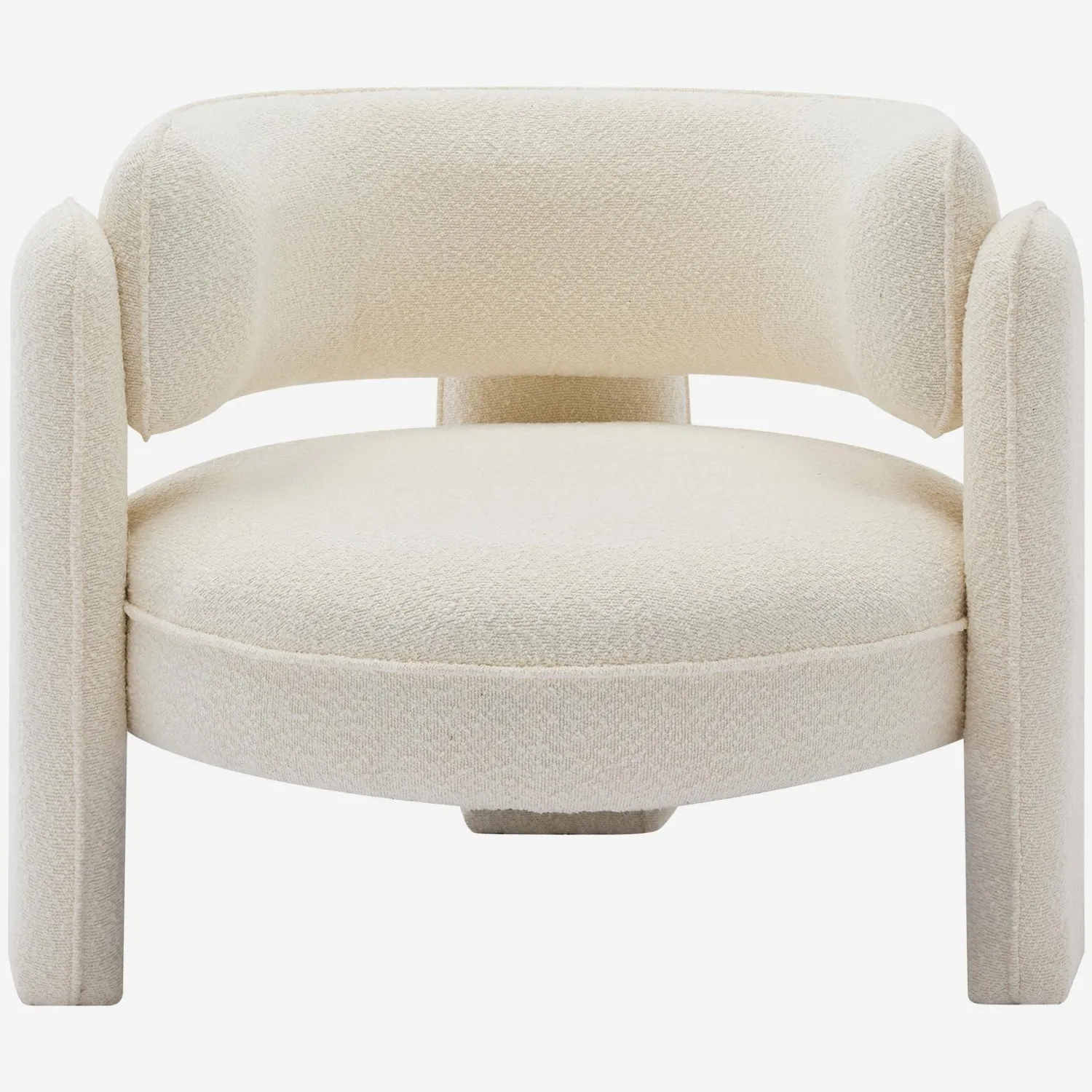 Fauteuil tripode en tissu bouclette - Blanc cassé