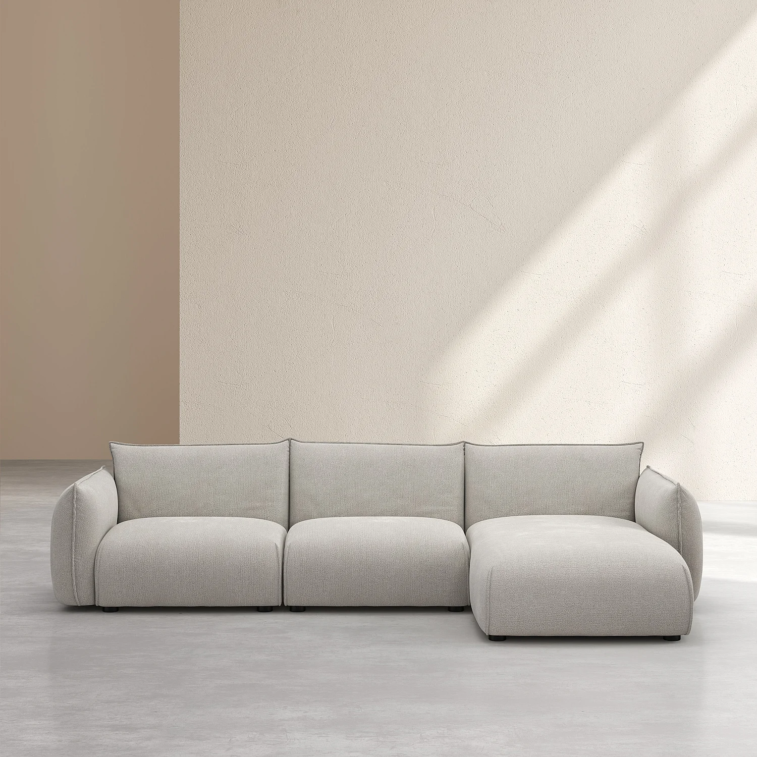 Divano d'angolo destro in tessuto - Grigio perla - Design di Morten Georgsen - 2