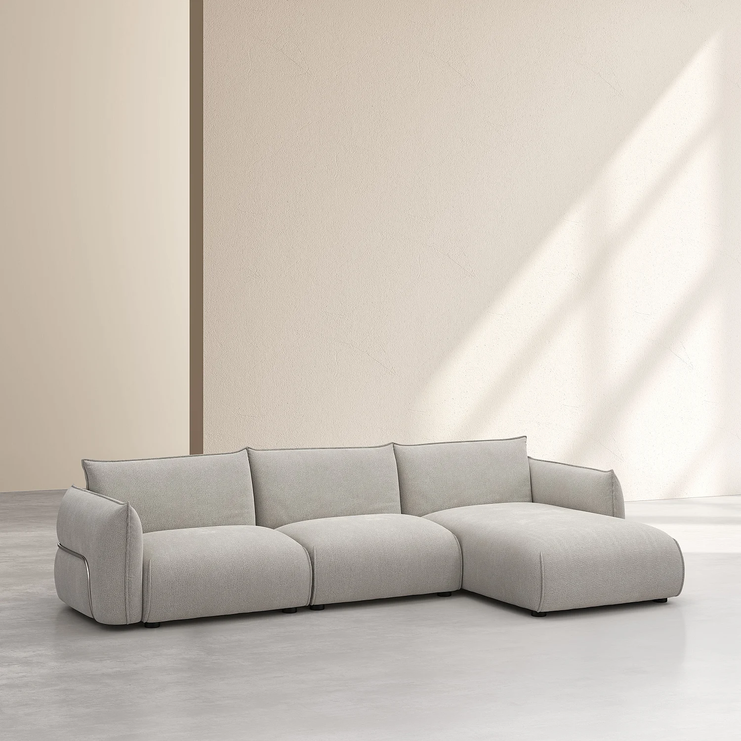 Divano d'angolo destro in tessuto - Grigio perla - Design di Morten Georgsen - 5