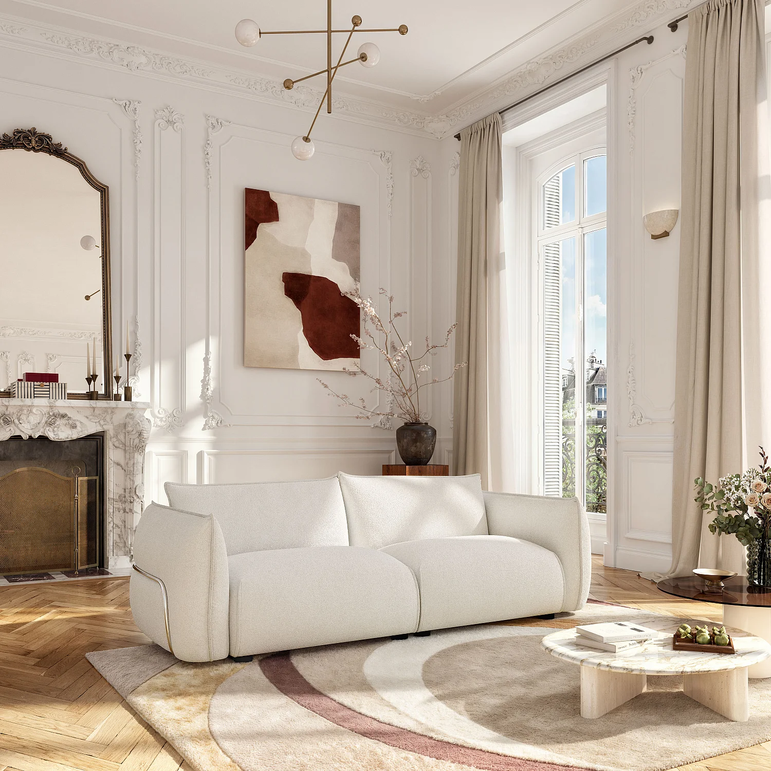 Canapé 3 places en tissu - Écru - Design by Morten Georgsen - 1