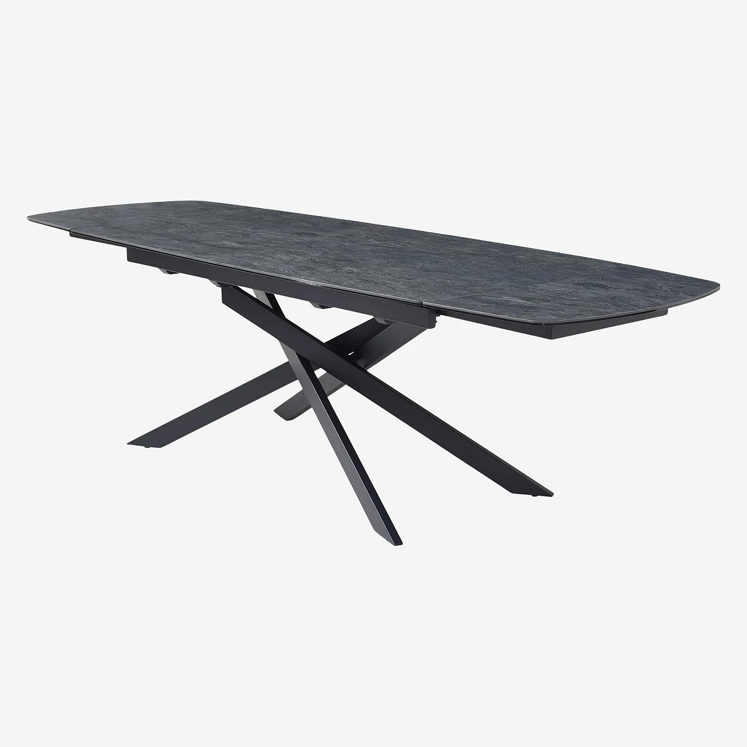 Table rectangulaire extensible en céramique - Noir - 8