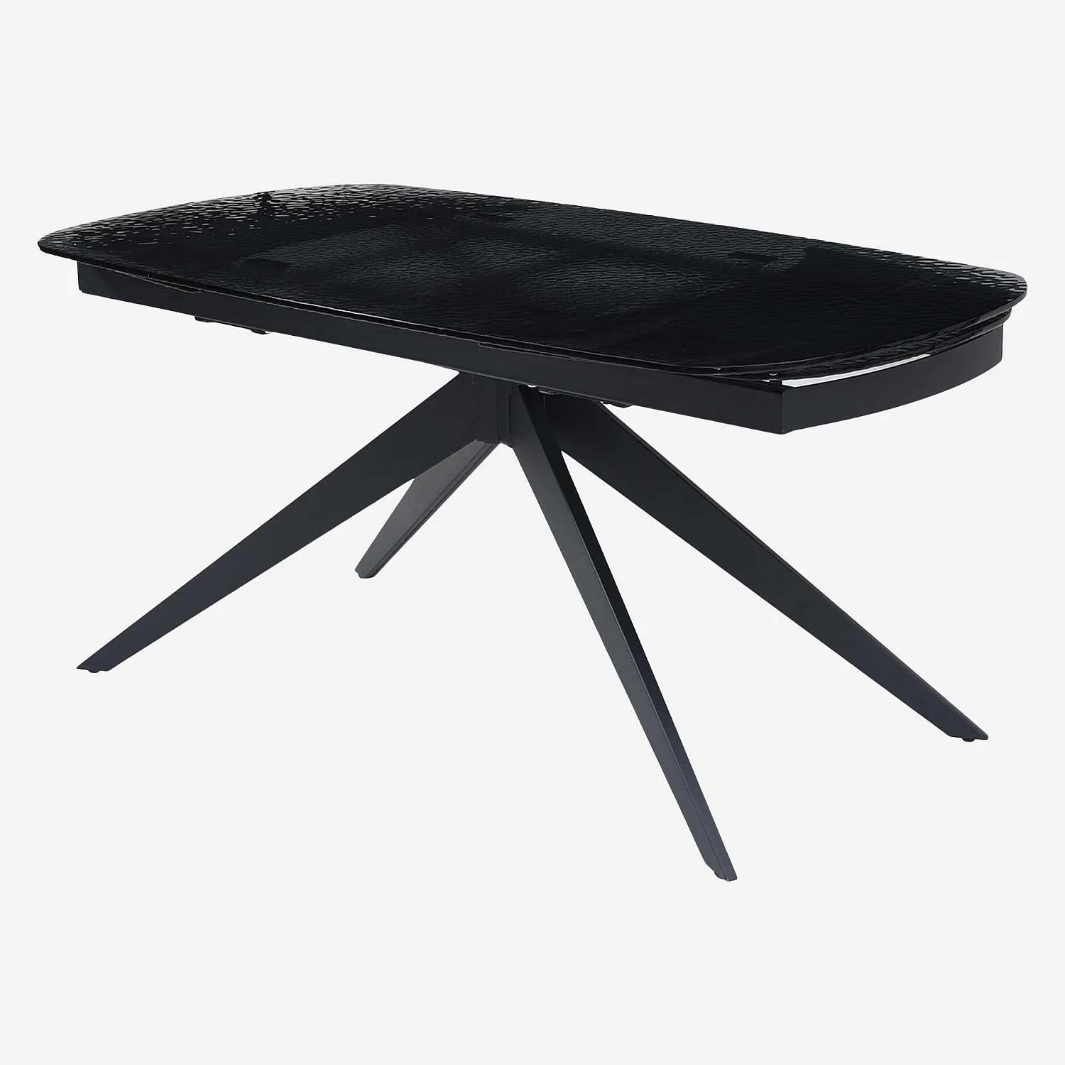 Rechthoekige uitschuifbare tafel van geblazen gehard glas - Zwart - 7