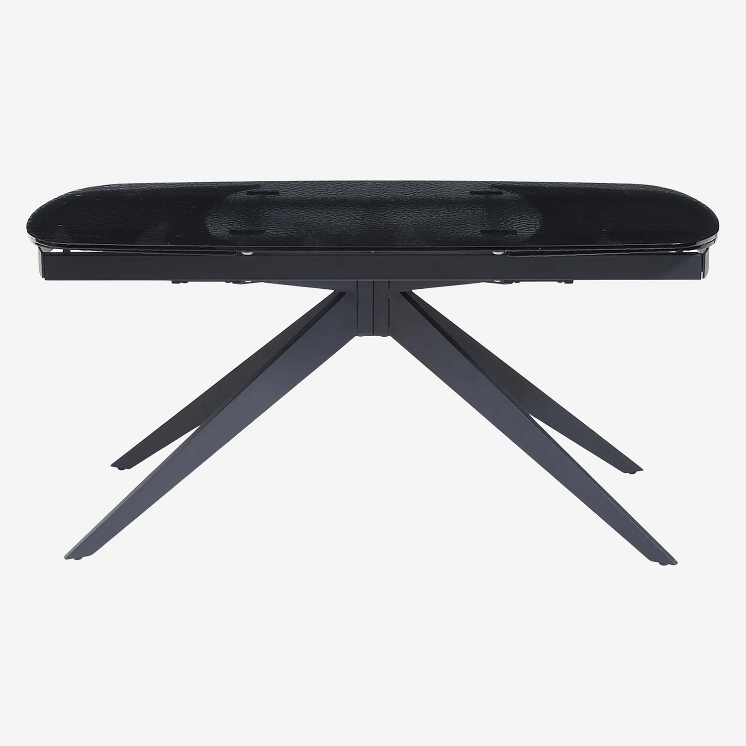 Rechthoekige uitschuifbare tafel van geblazen gehard glas - Zwart - 2