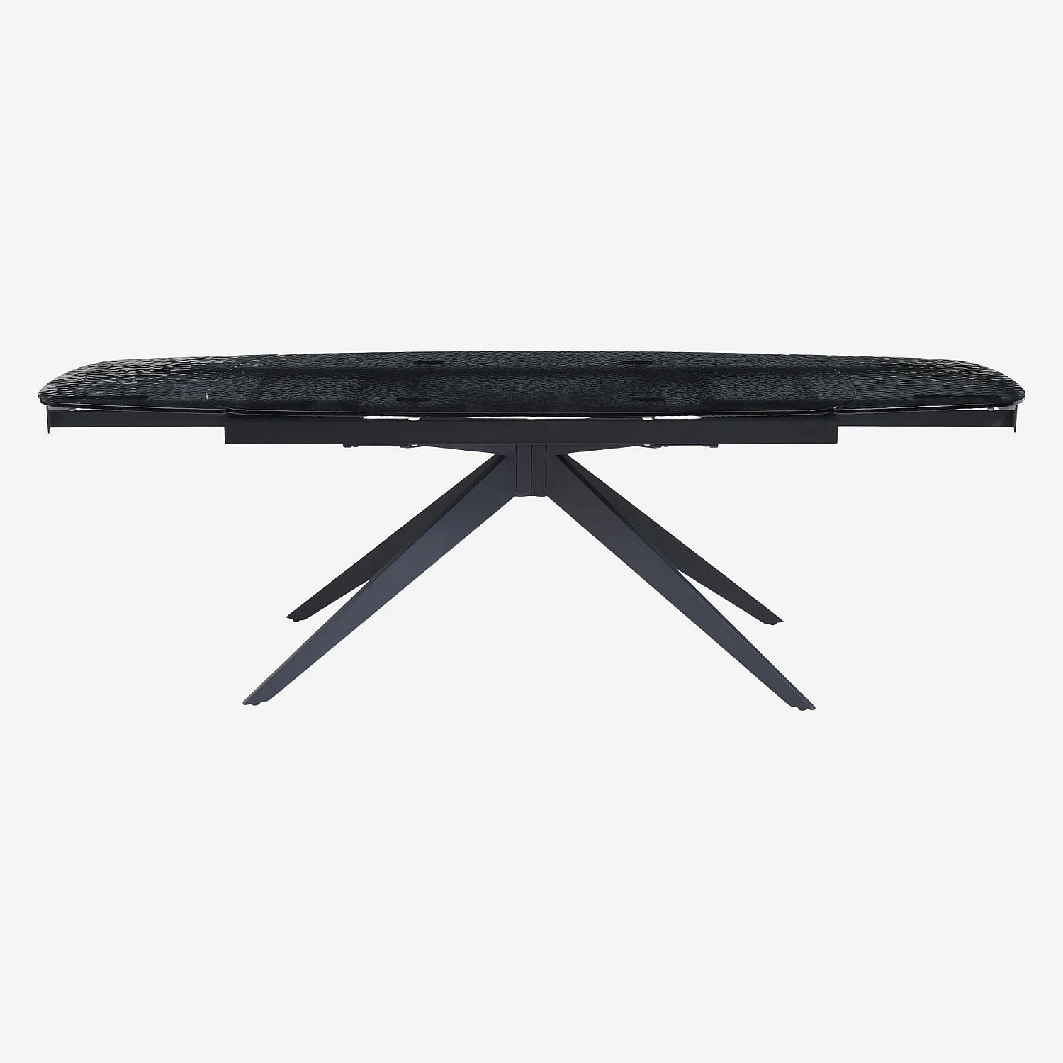 Rechthoekige uitschuifbare tafel van geblazen gehard glas - Zwart - 10