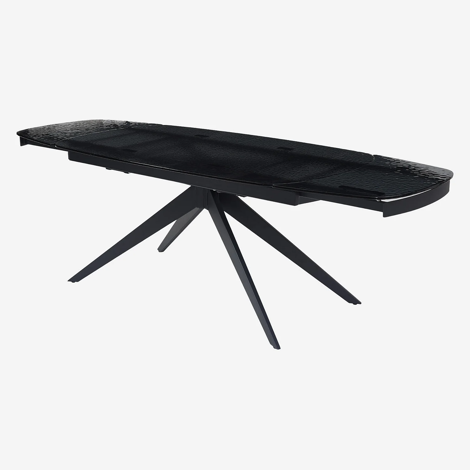 Rechthoekige uitschuifbare tafel van geblazen gehard glas - Zwart - 13