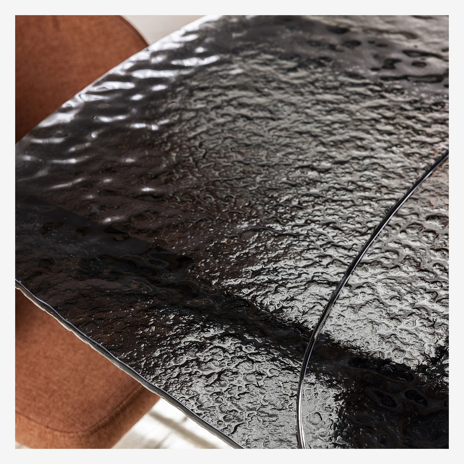 Rechthoekige uitschuifbare tafel van geblazen gehard glas - Zwart - 5