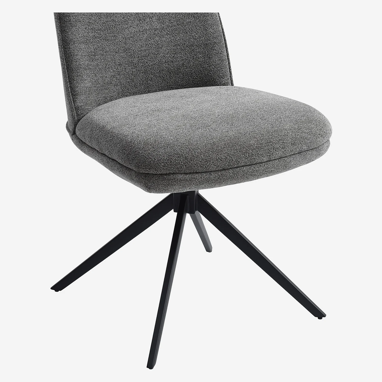 Drehstuhl 2er-Set - Chenille-Stoff und schwarzes Metall - Kieselgrau - 6