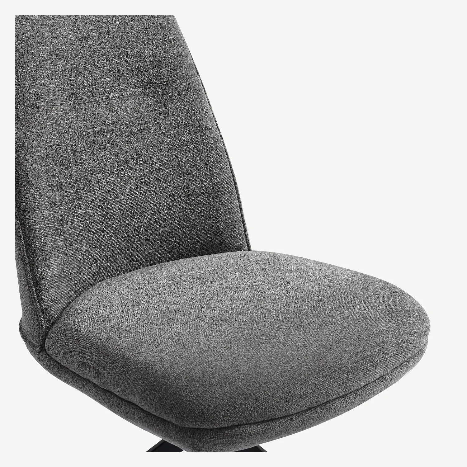 Drehstuhl 2er-Set - Chenille-Stoff und schwarzes Metall - Kieselgrau - 3