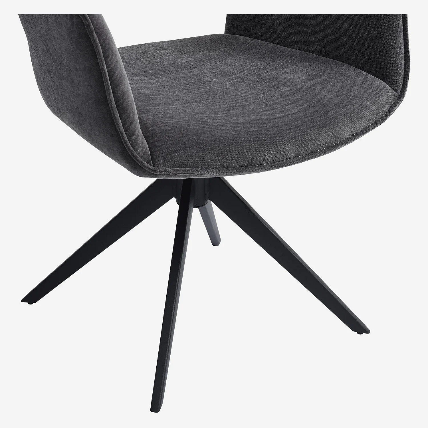 Drehstuhl 2er-Set - aus Stoff und schwarzem Metall - mit Armlehnen - Schiefergrau und Grau-Beige - 7