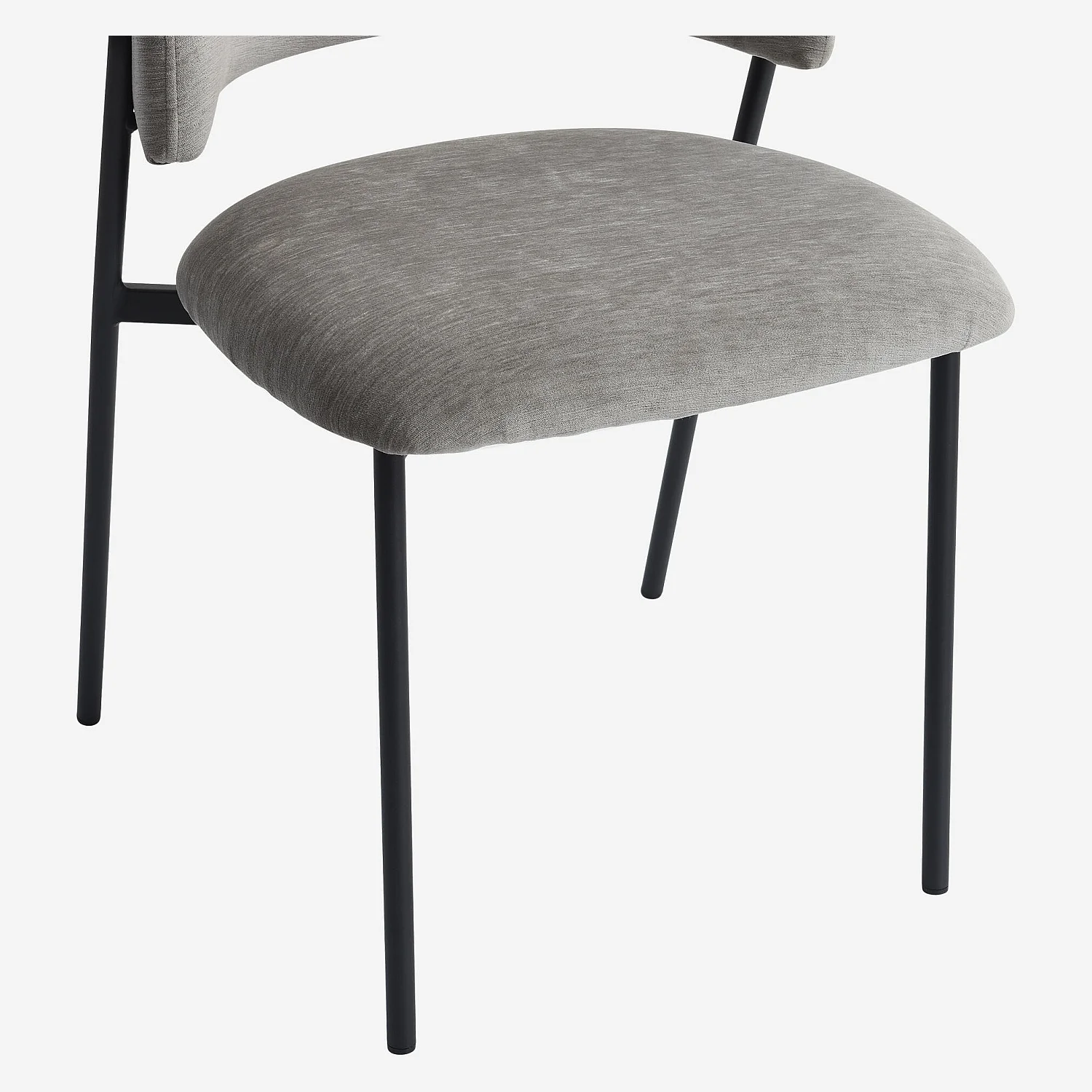 Stuhl 2er-Set - Stoff und schwarzes Metall - Eisgrau - 6