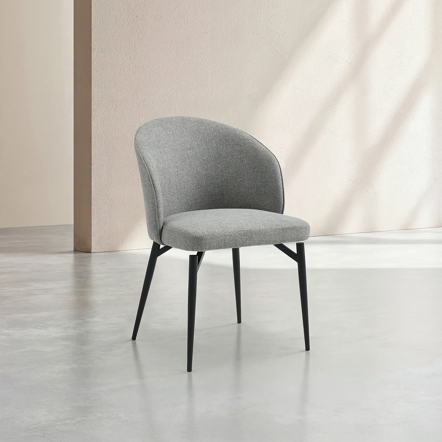 Stuhl 2er-Set - Stoff und Metall - Schiefergrau - 8