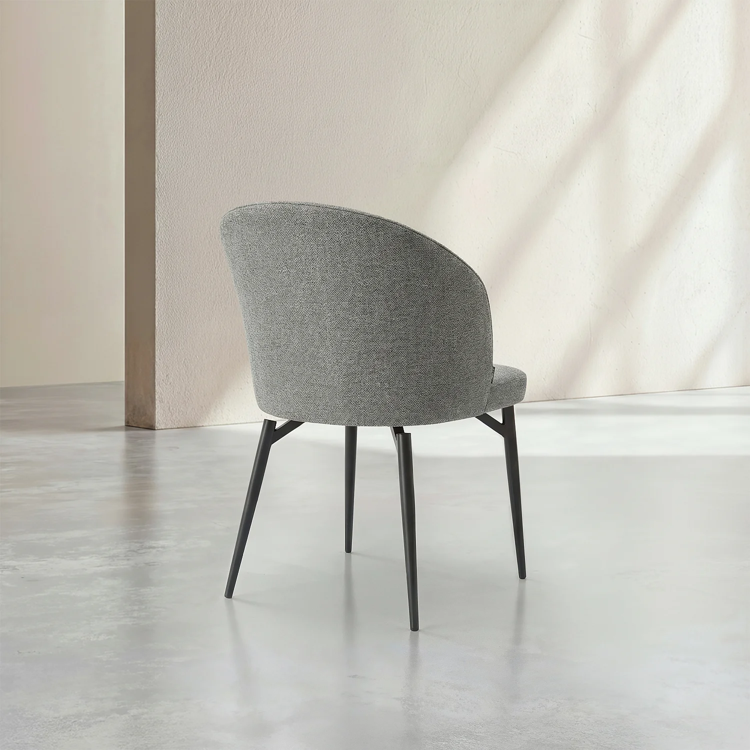 Stuhl 2er-Set - Stoff und Metall - Schiefergrau - 7