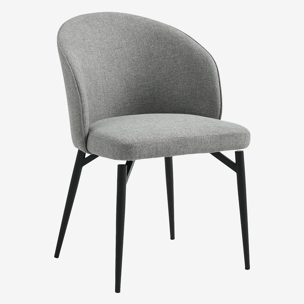 Lot de 2 chaises en tissu et métal - Gris ardoise - 2