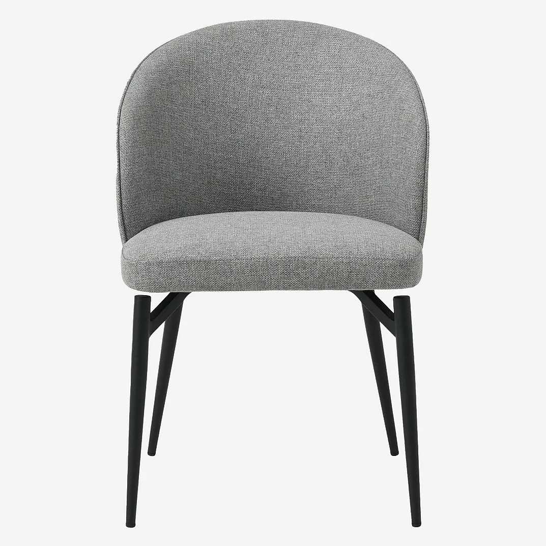 Lot de 2 chaises en tissu et métal - Gris ardoise - 6