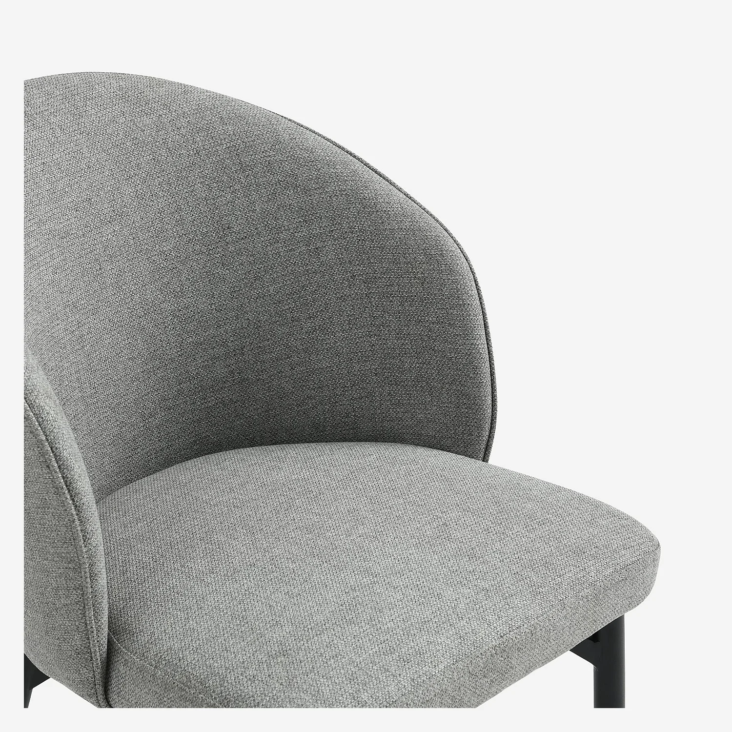 Lot de 2 chaises en tissu et métal - Gris ardoise - 4