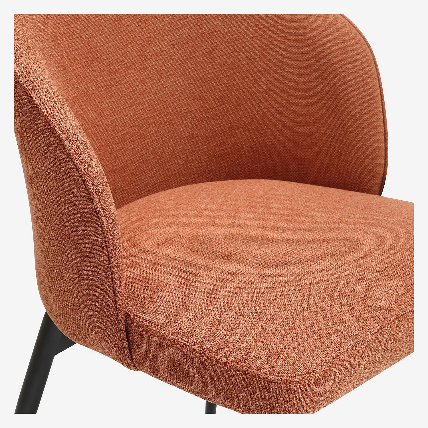 Lot de 2 chaises en tissu et métal - Terracotta - 7