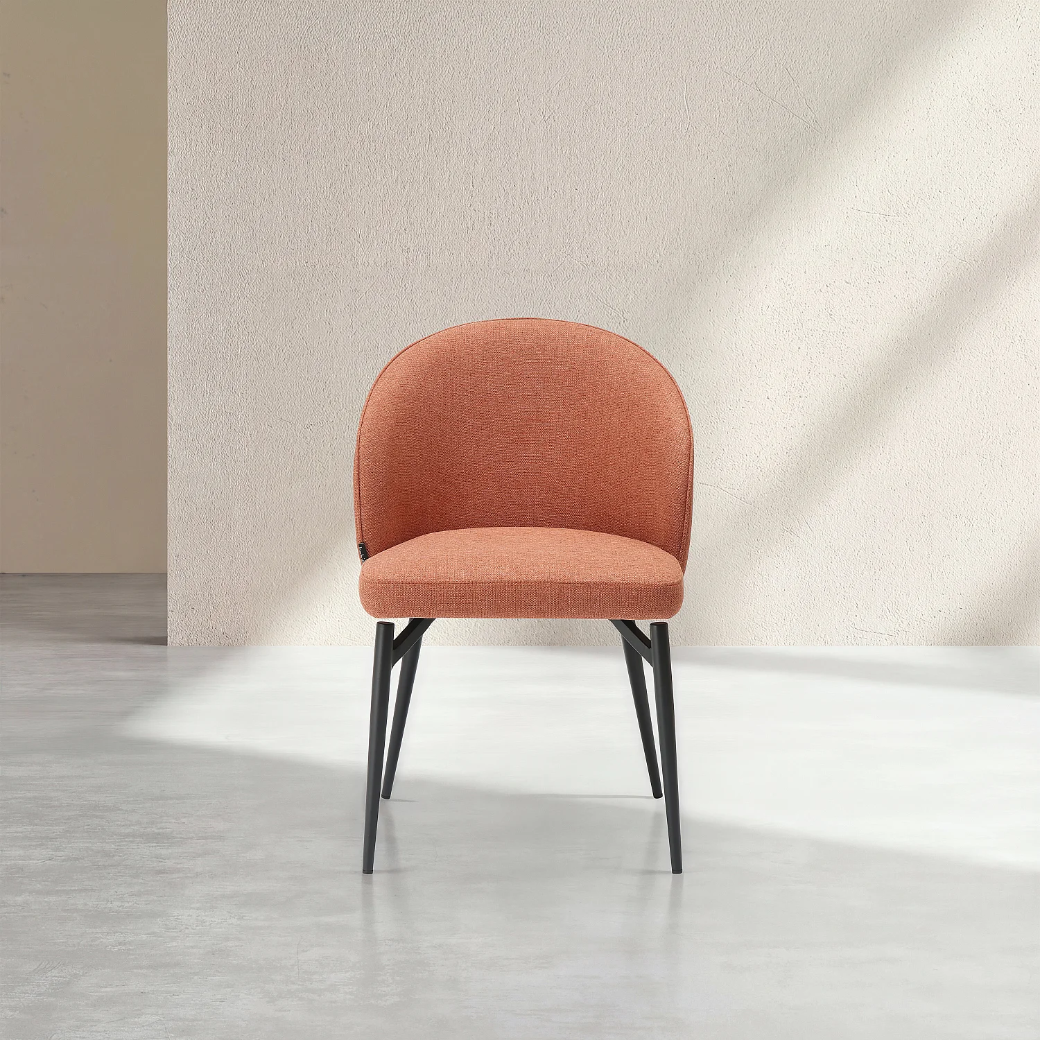 Conjunto de 2 sillas de tejido y metal - Terracota - 4