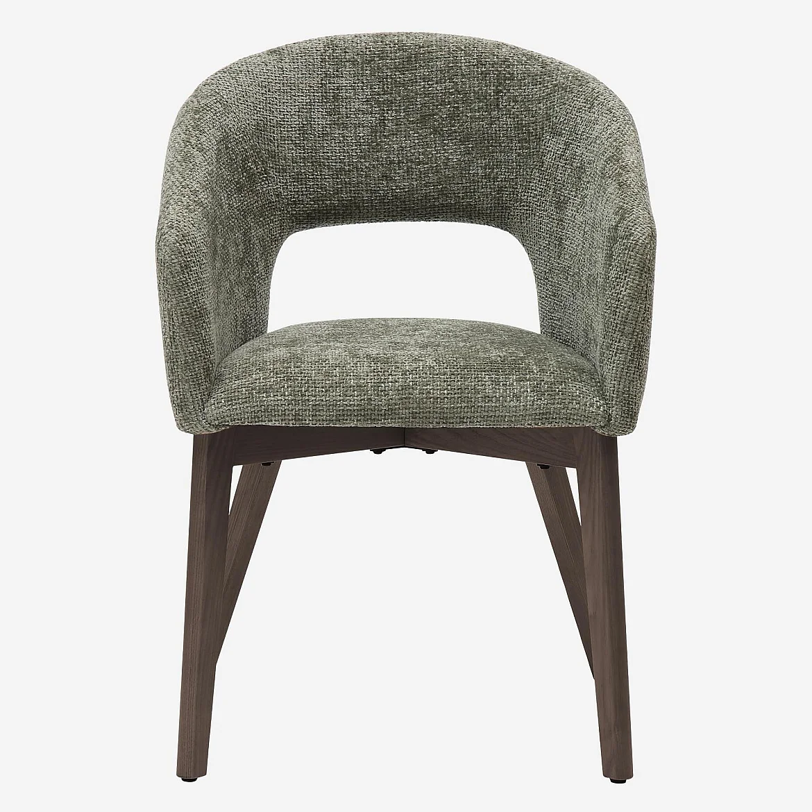 Set van 2 fauteuils van fluweel en massief hout met armleuningen - Groen en walnoot - 7