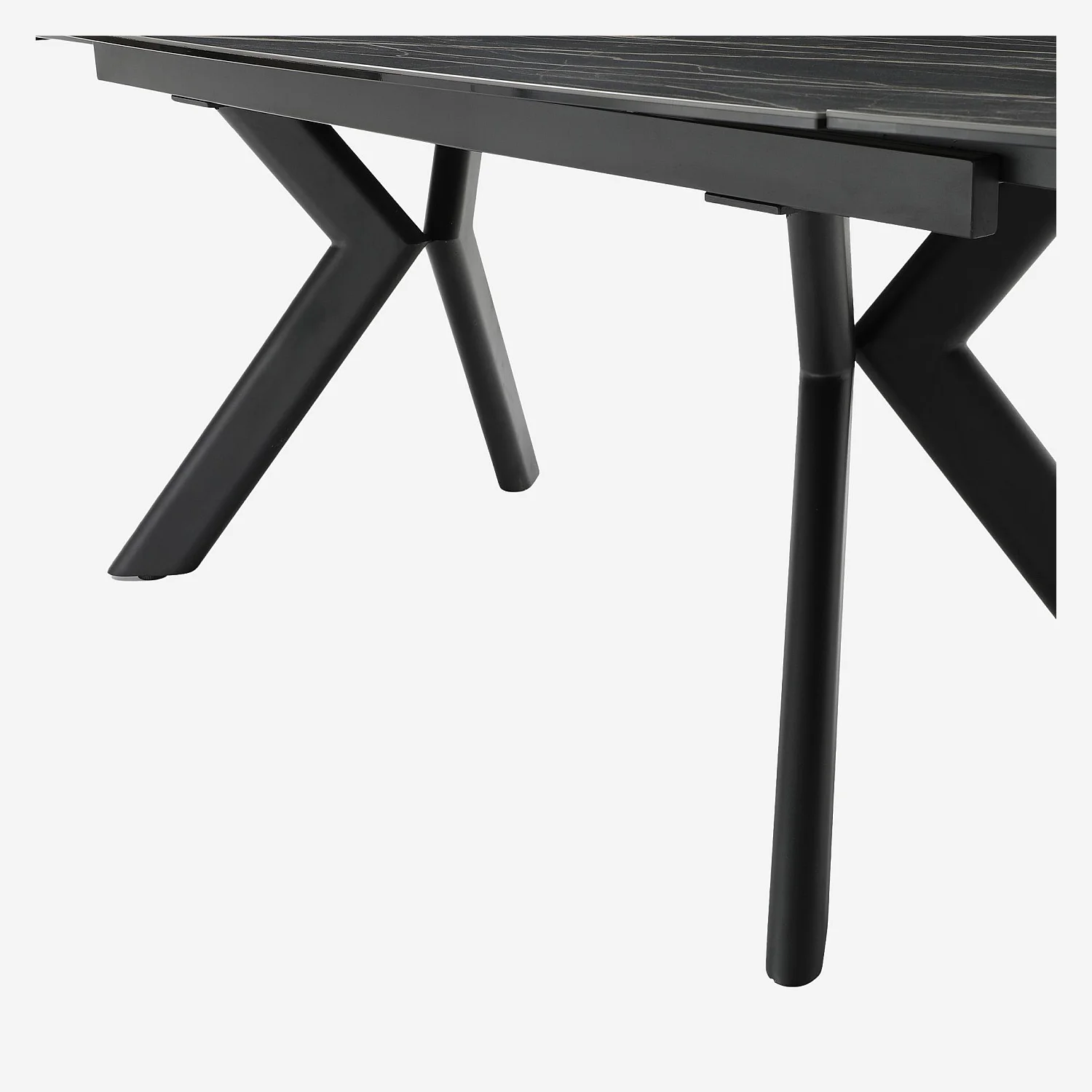 Table ovale extensible en céramique - Noir mat - 7