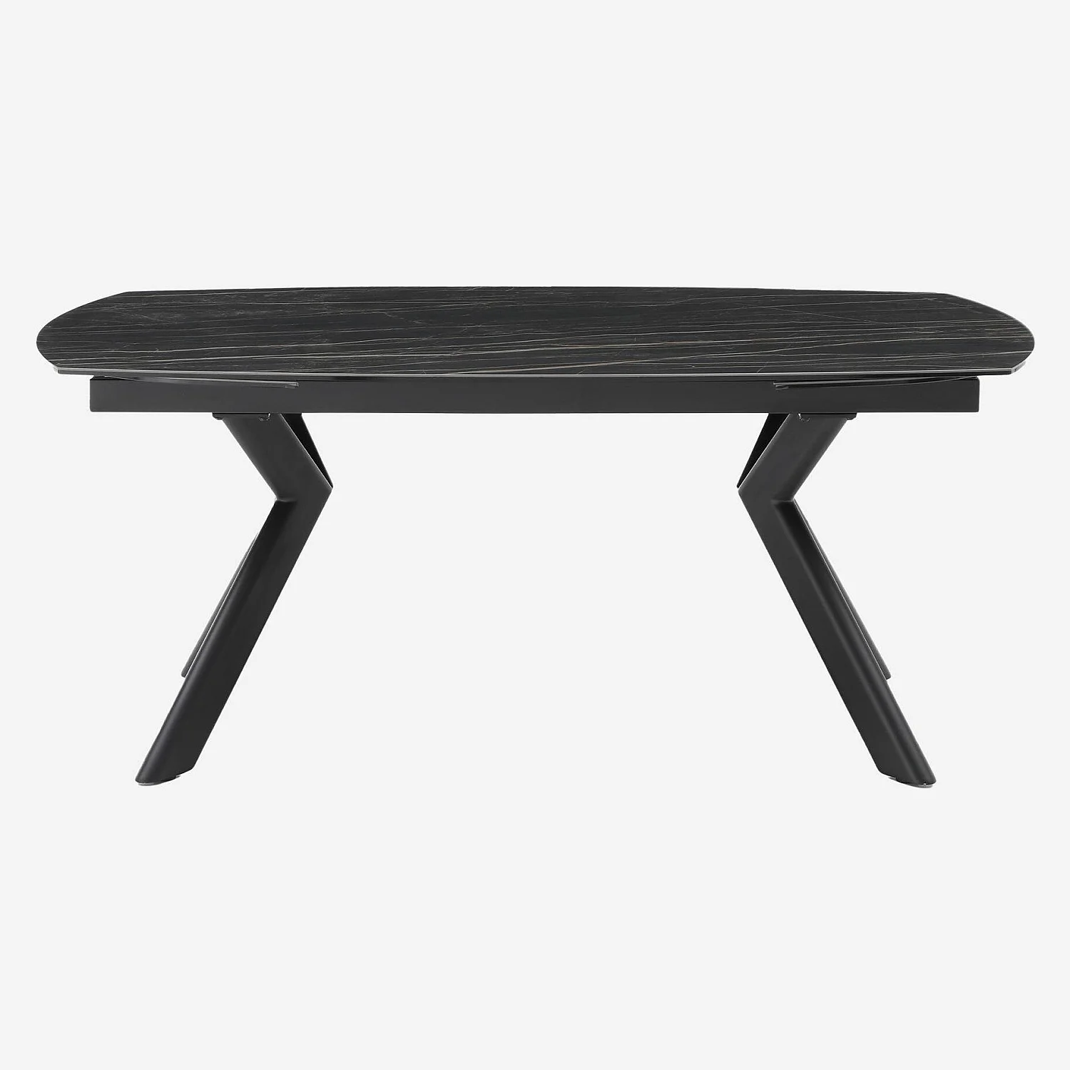 Table ovale extensible en céramique - Noir mat - 2