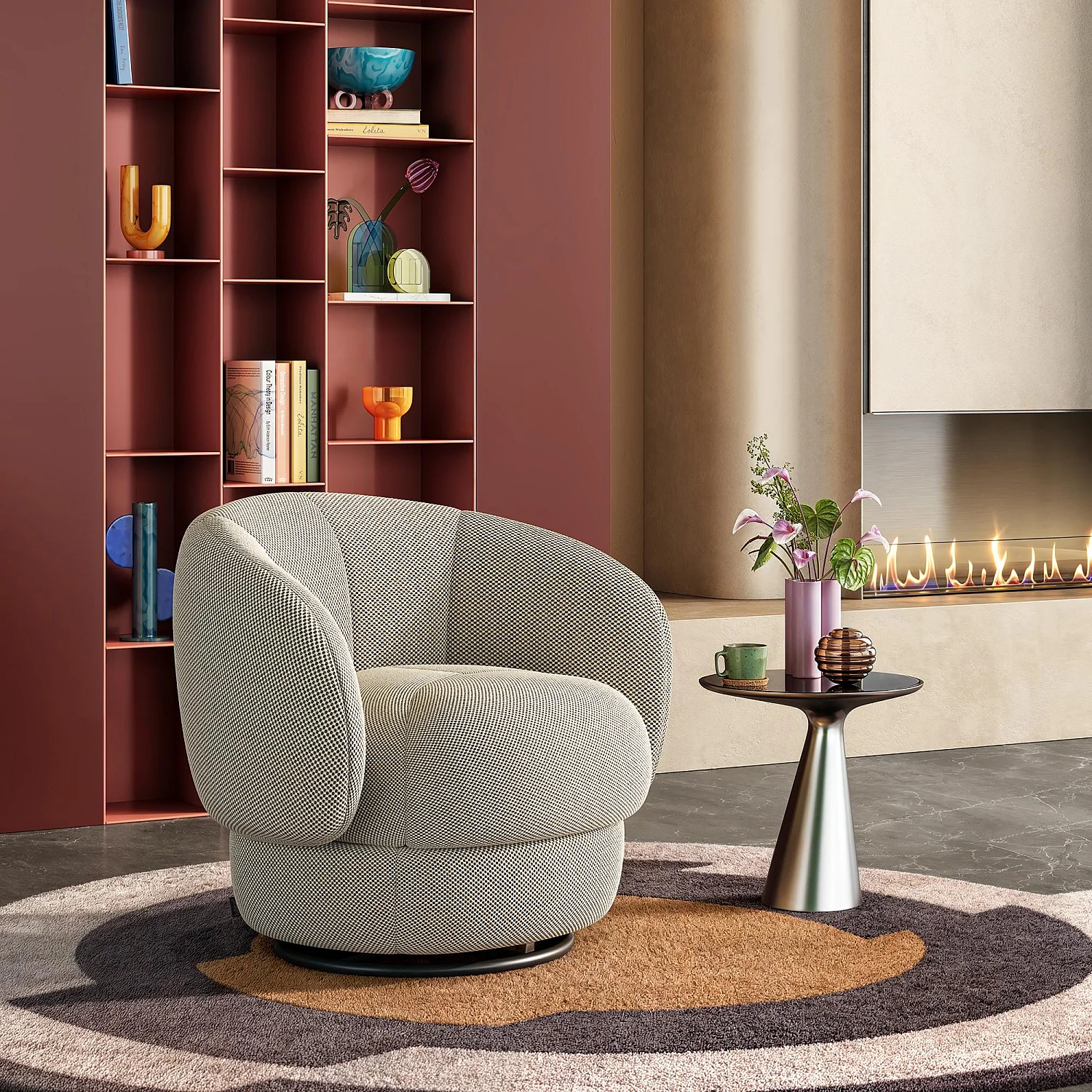 Drehsessel - 3D-Gewebe - Sandfarben - 1