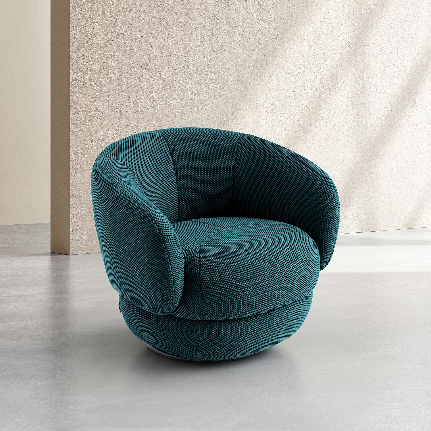 Sillón giratorio en tejido 3D - Azul petróleo - 3