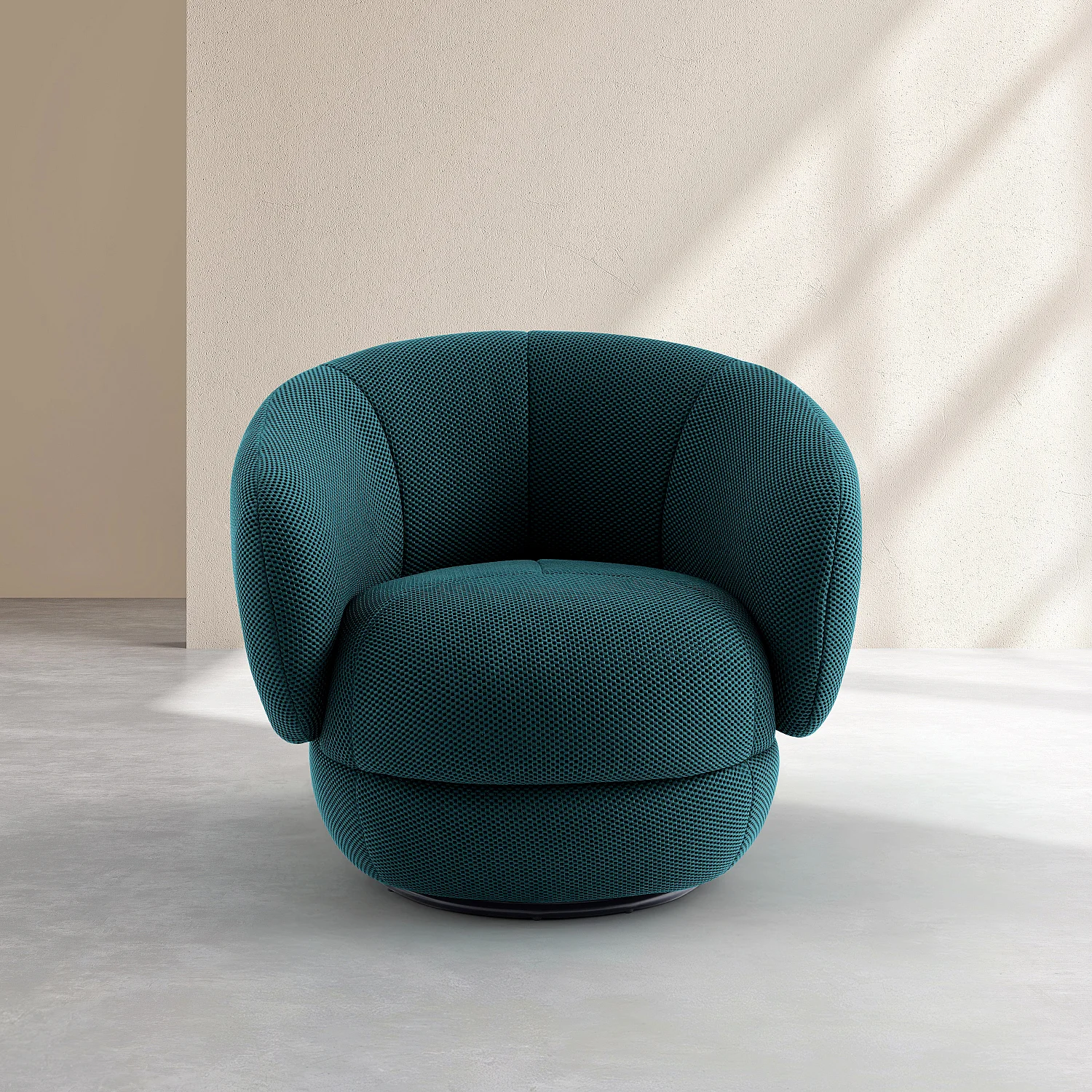 Sillón giratorio en tejido 3D - Azul petróleo - 2