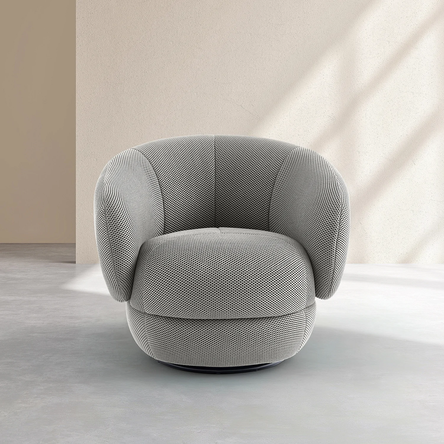 Svängbar tygfåtölj i 3D-väv - Platinumgrå - 2