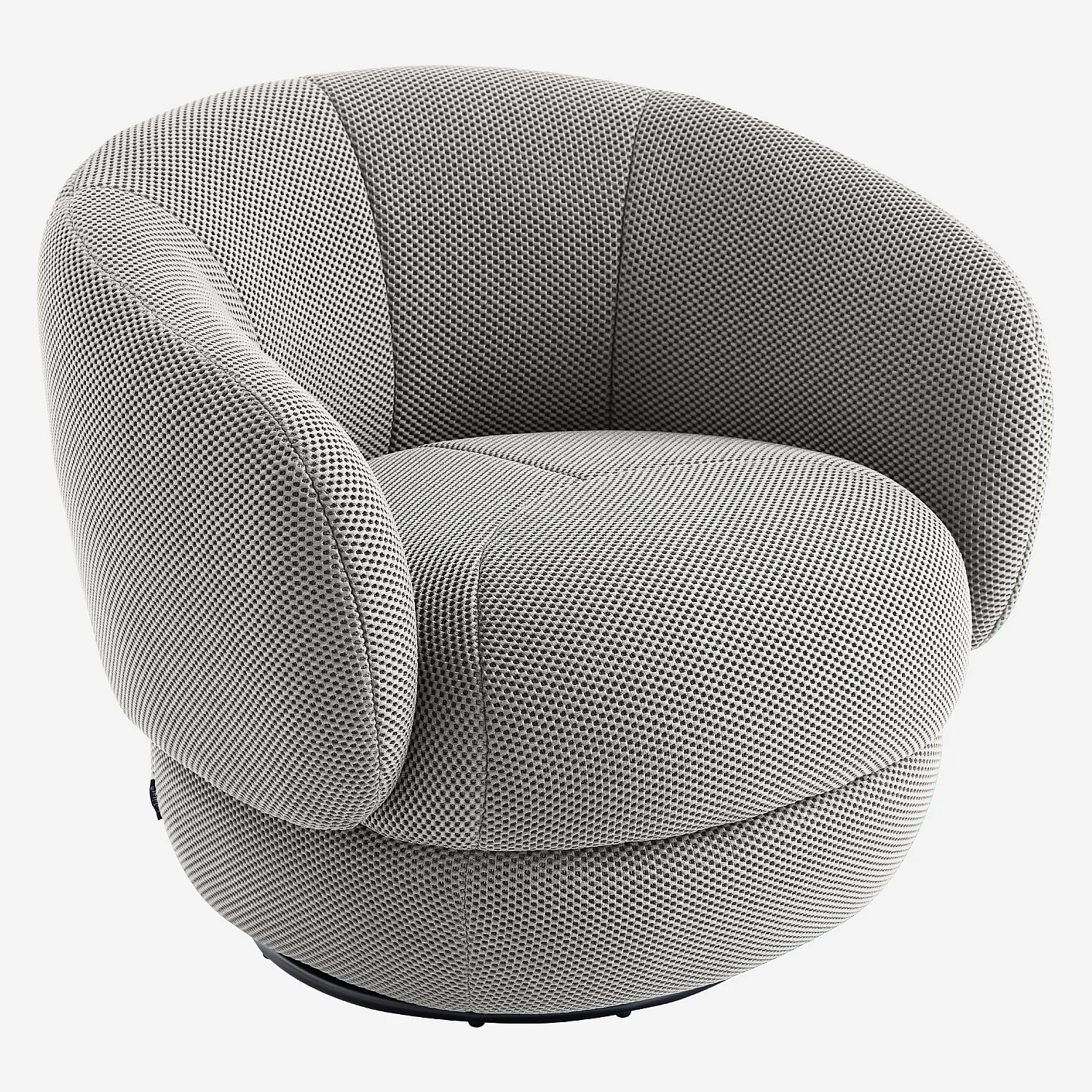 Poltrona girevole in tessuto 3D - Platino Grigio - 5