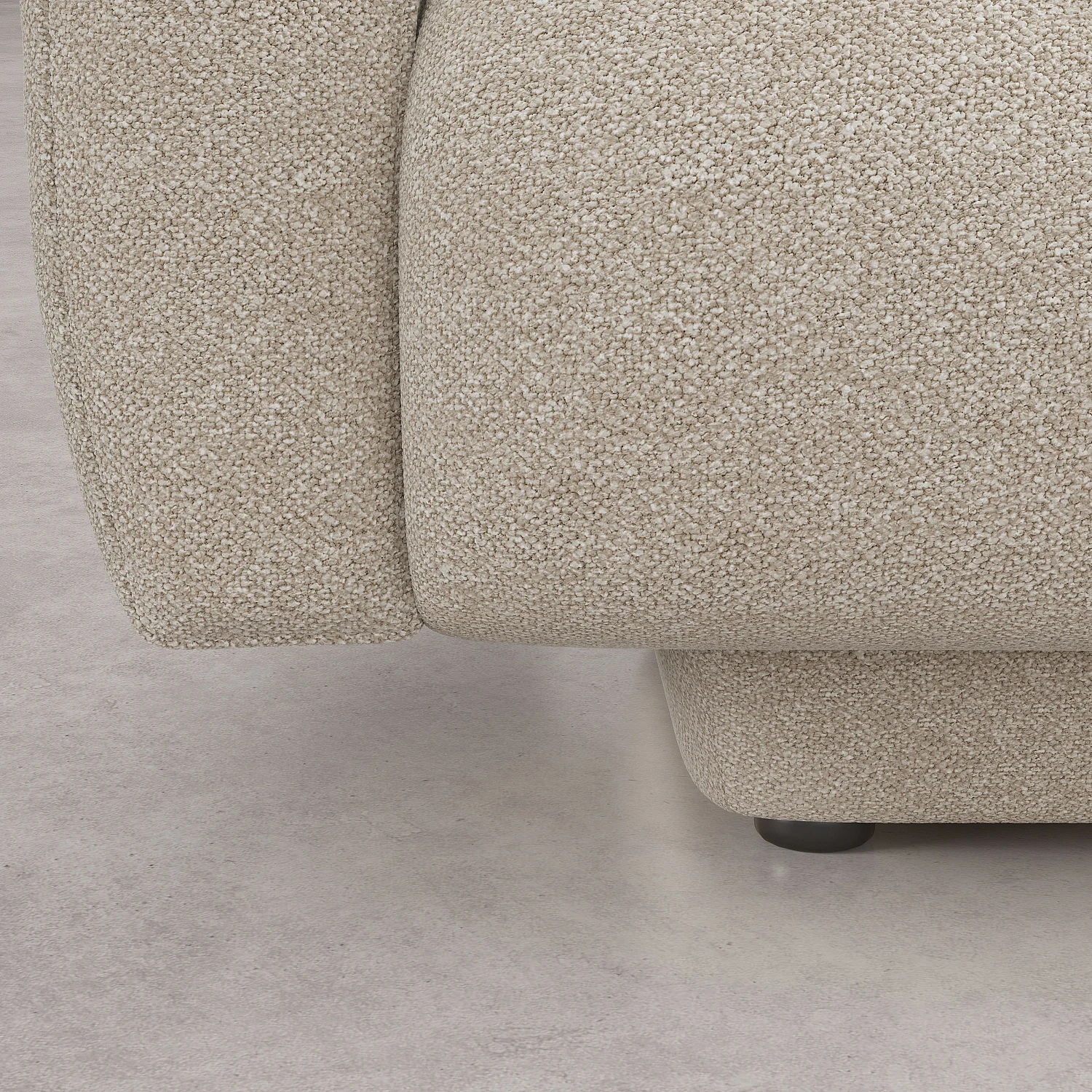 Grand canapé d'angle droit en tissu texturé - Beige vanille - Design by Federica Francini - 6