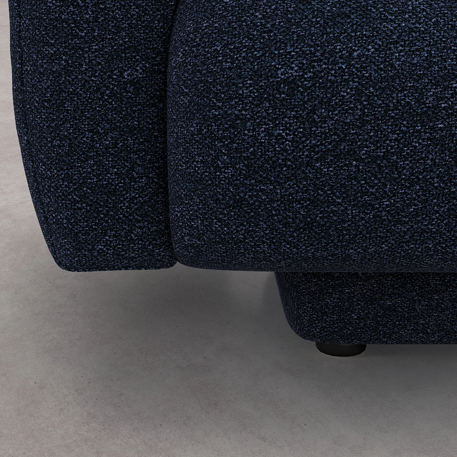 Grand canapé d'angle droit en tissu texturé - Bleu marine - Design by Federica Francini - 6