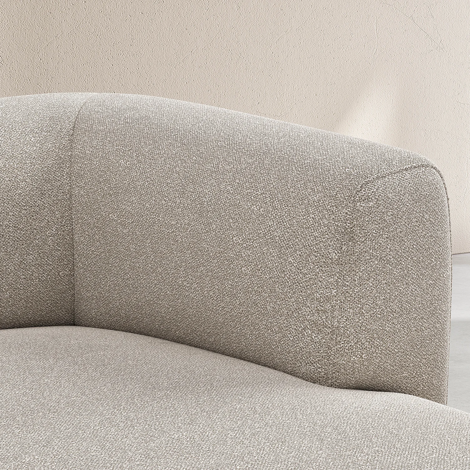 Grand canapé d'angle droit en tissu texturé - Grège - Design by Federica Francini - 3
