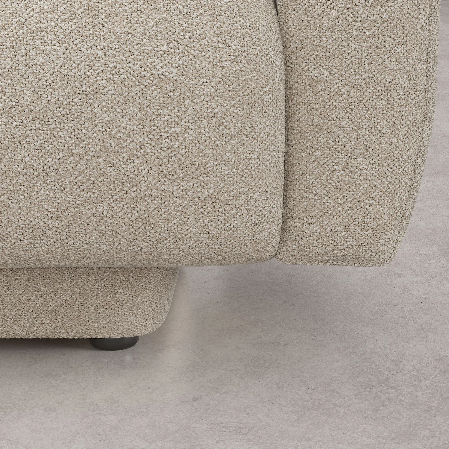 Grand canapé d'angle gauche en tissu texturé - Beige vanille - Design by Federica Francini - 6