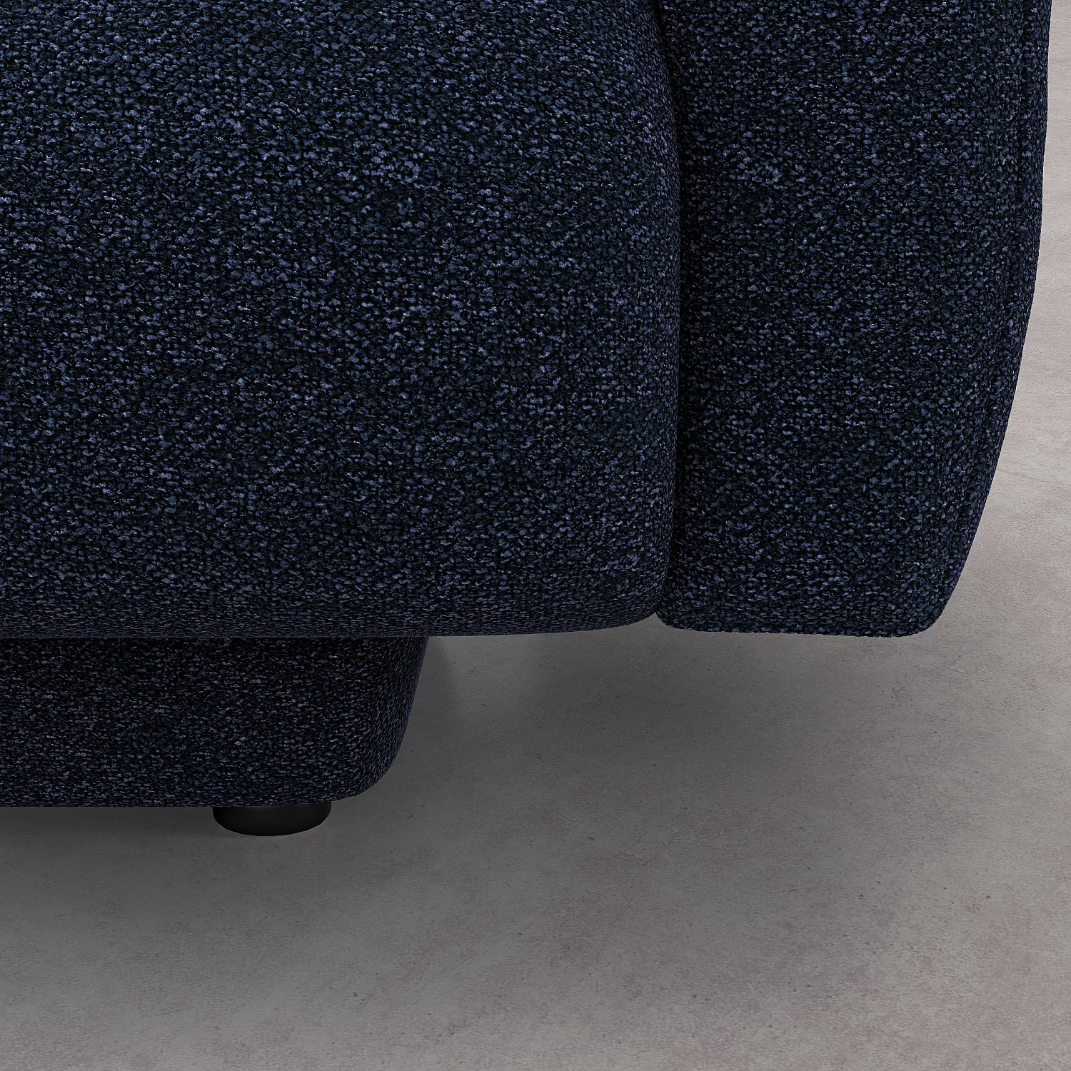 Grand canapé d'angle gauche en tissu texturé - Bleu marine - Design by Federica Francini - 6