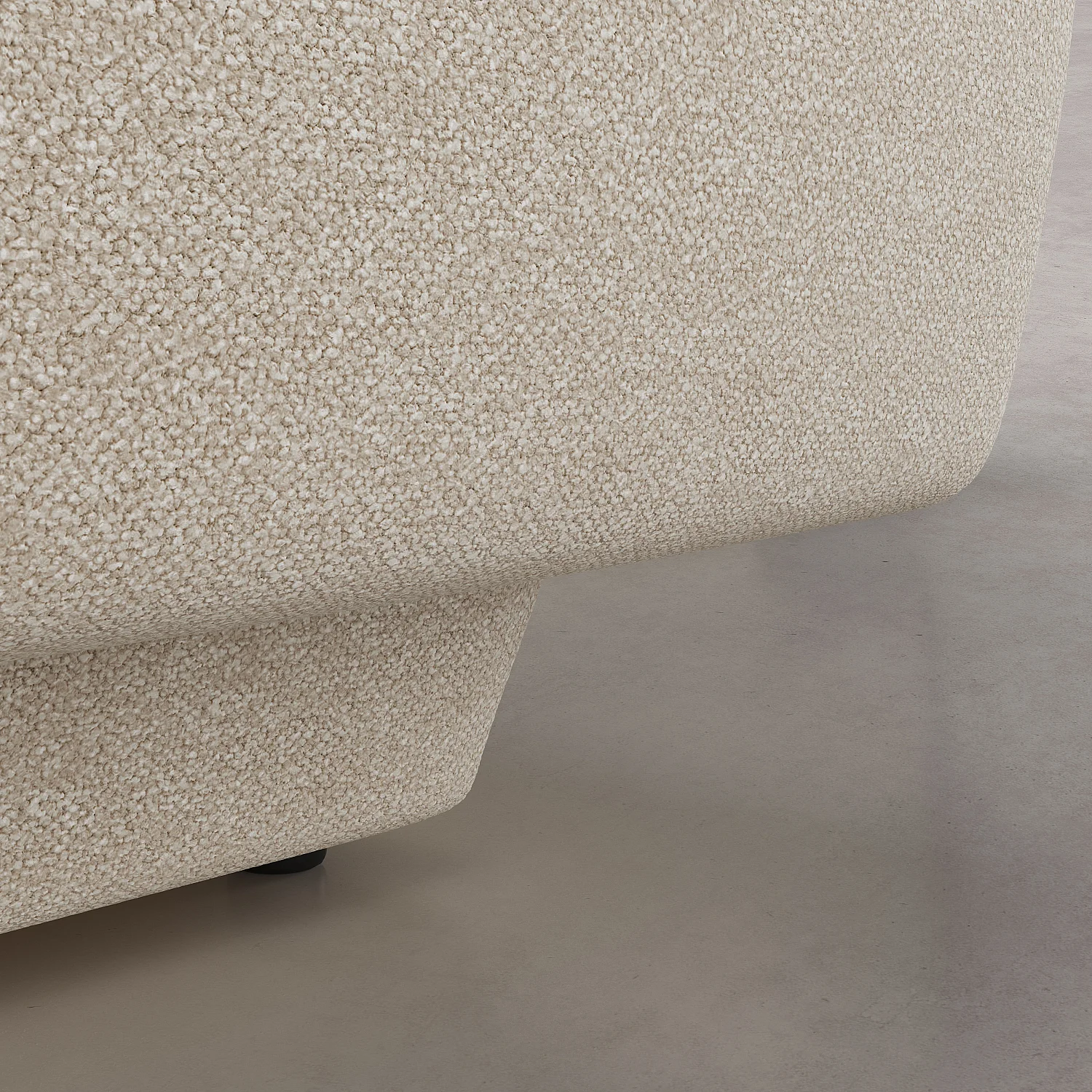 Canapé d'angle gauche en tissu texturé - Beige vanille - Design by Federica Francini - 6