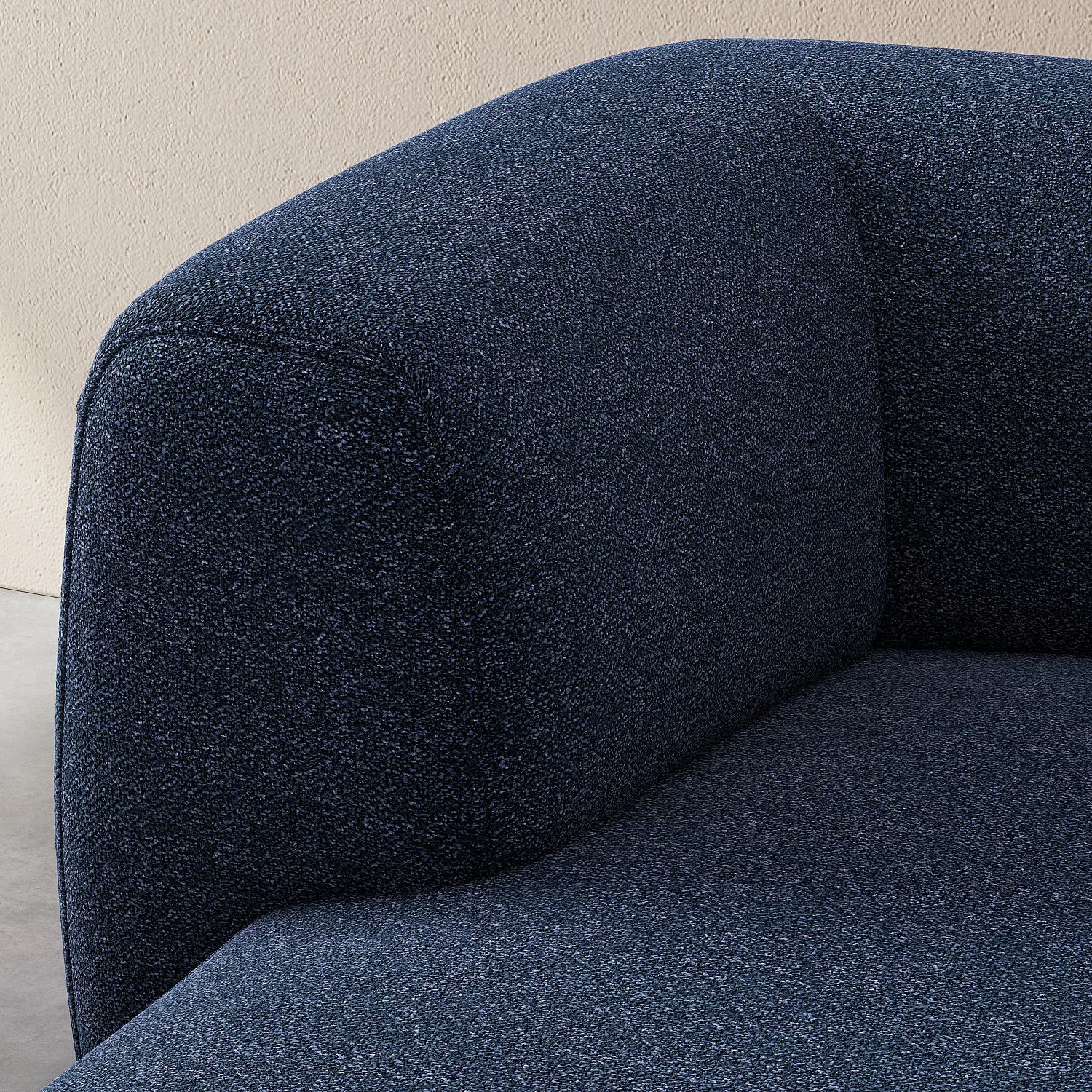 Canapé d'angle gauche en tissu texturé - Bleu marine - Design by Federica Francini - 3