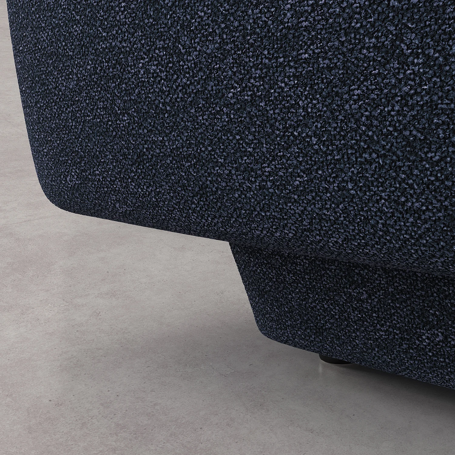 Hoekbank recht met 3 zitplaatsen in gestructureerde stof - Marineblauw - Design by Federica Francini - 6