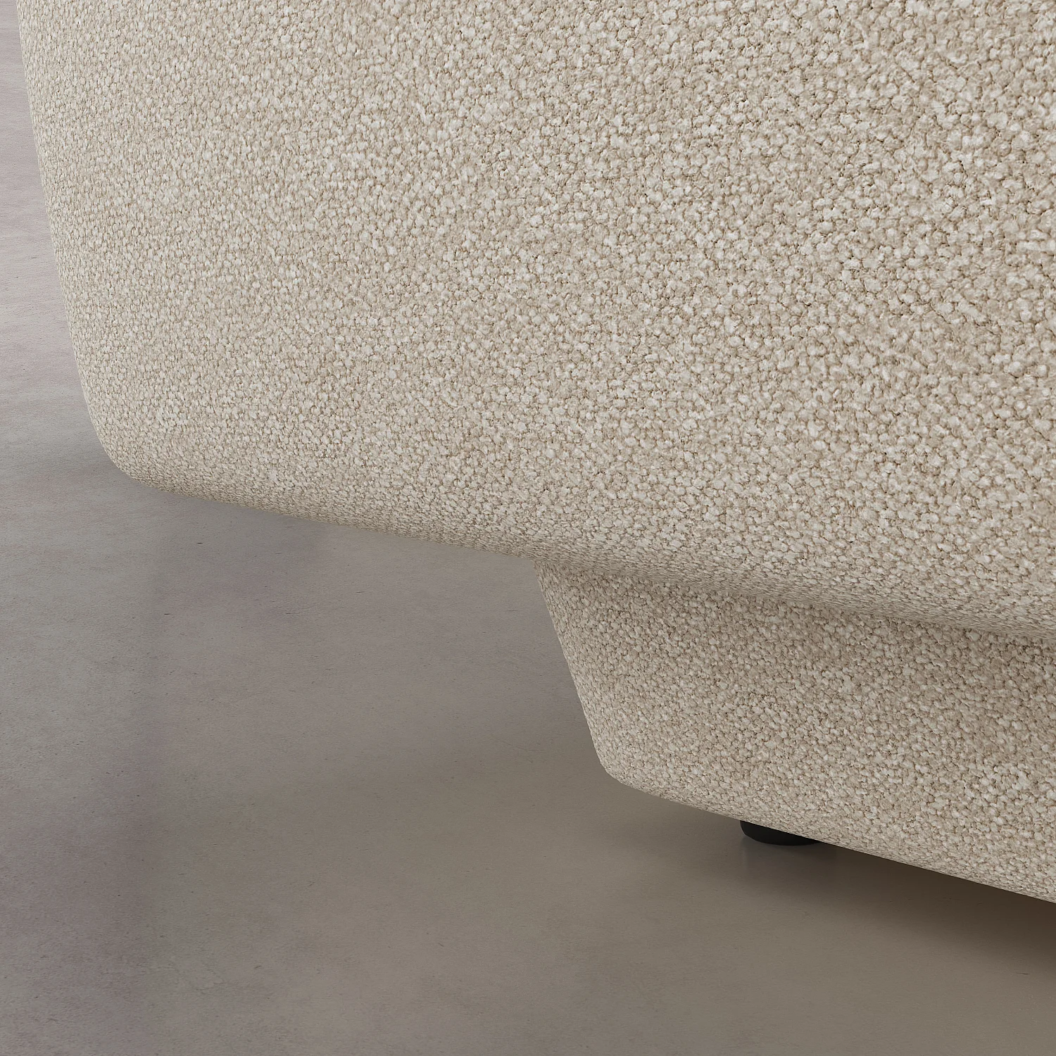 Hoekbank recht met 3 zitplaatsen in gestructureerde stof - Vanille Beige - Design by Federica Francini - 6